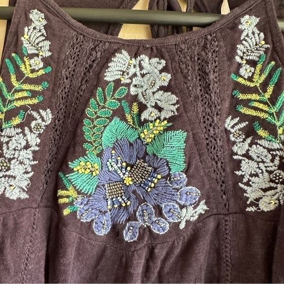 Free People Embroidered Cold Shoulder Top - Picture 4 of 5